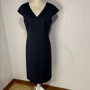 Talbots Navy V-Neck Midi Dress